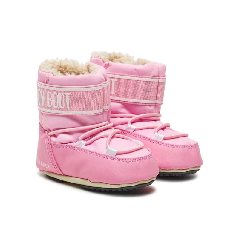 Juniorské vysoké zimné topánky MOON BOOT MB CRIB NYLON JR-J004 LIGHT PINK 2