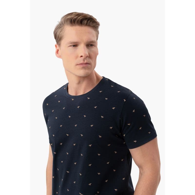 Pánske tričko s krátkym rukávom VOLCANO TM-LEIF-NAVY 2
