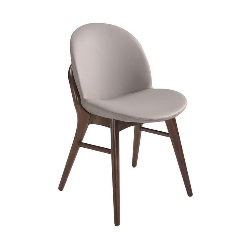 Estila Jedálenská stolička Vita Naturale čalúnená ekokožou v elegantnej norkovej farbe z masívneho dreva v prevedení orech 79cm 1