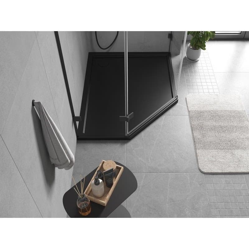 MEXEN - Flow päťboká sprchová vanička slim pravá 100 x 80, čierna mat 46P708010R 3