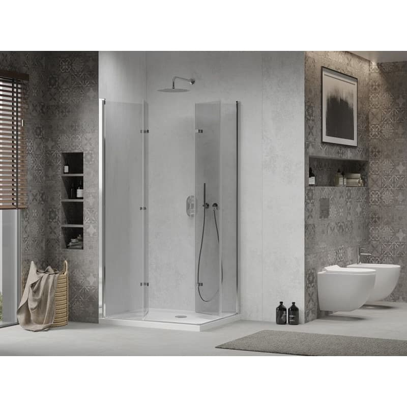 MEXEN/S - Lima Duo sprchovací kút 80x70, transparent, chróm + vanička so sifónom 856-080-070-01-02-4010 3
