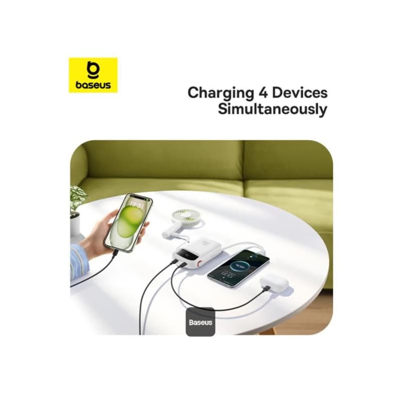 Baseus power banka Qpow 10000mAh 30W biela s USB-C káblom 5
