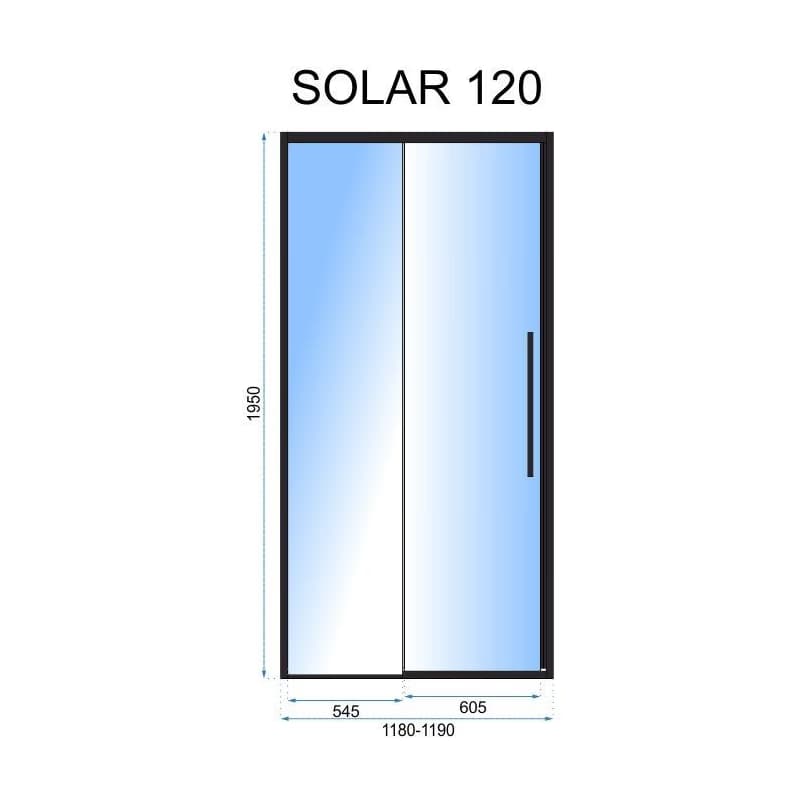 REA - Posuvné sprchové dvere Solar L/P 120 černé REA-K6312 5