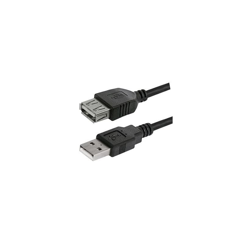Logo USB predlžovačka (2.0), USB A samec - USB A samica, 3m, čierna, DOPRODEJ