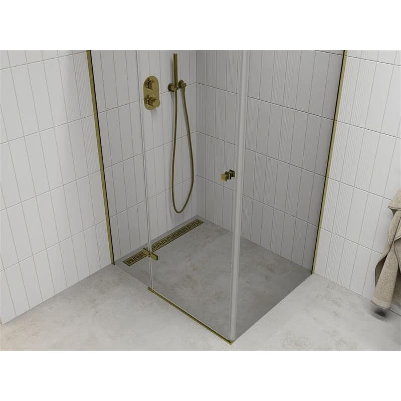 MEXEN/S - ROMA sprchovací kút 80x70, transparent, zlatá 854-080-070-50-00 4