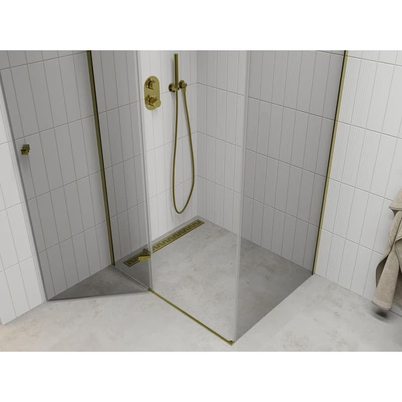 MEXEN/S - ROMA sprchovací kút 80x70, transparent, zlatá 854-080-070-50-00 5