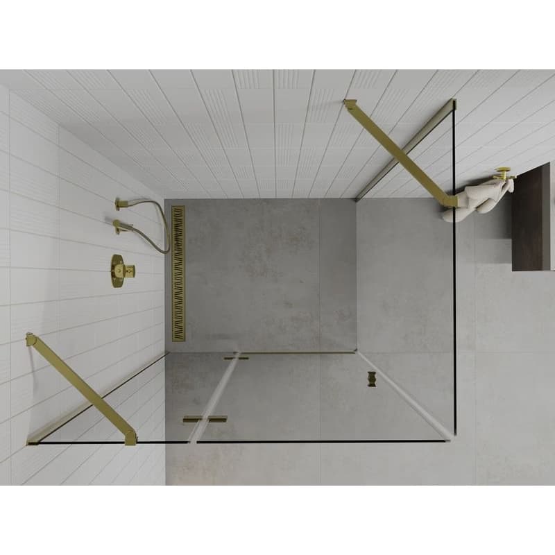 MEXEN/S - ROMA sprchovací kút 80x70, transparent, zlatá 854-080-070-50-00 6