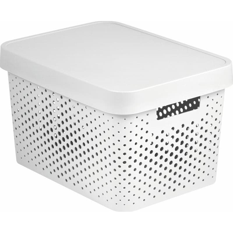CURVER Úložný box INFINITY DOTS 17l s vekom | biela