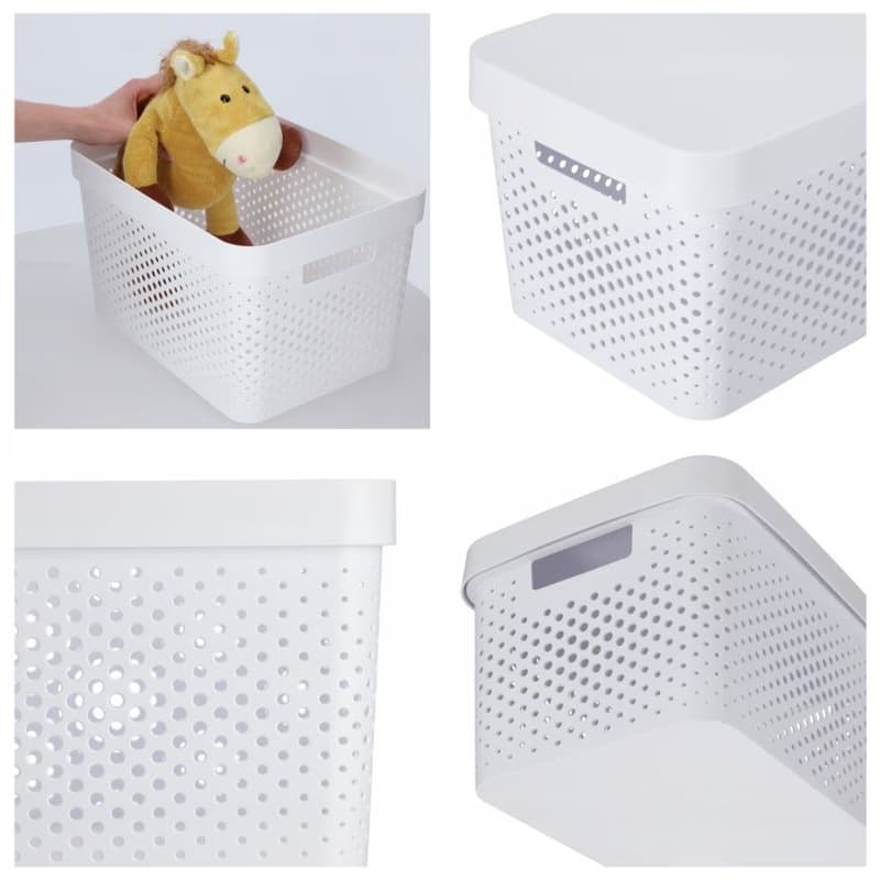 CURVER Úložný box INFINITY DOTS 17l s vekom | biela 6