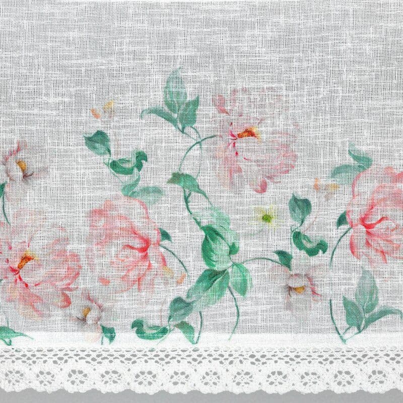 ArtFir Krátka záclona ASTEJA P | biela/ružová 150 x 30 cm 4