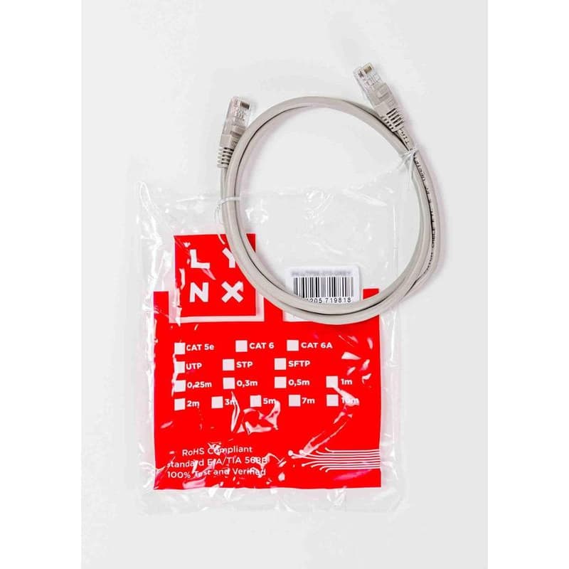 LYNX patch kábel Cat5E, UTP - 1, 5m, sivý 2