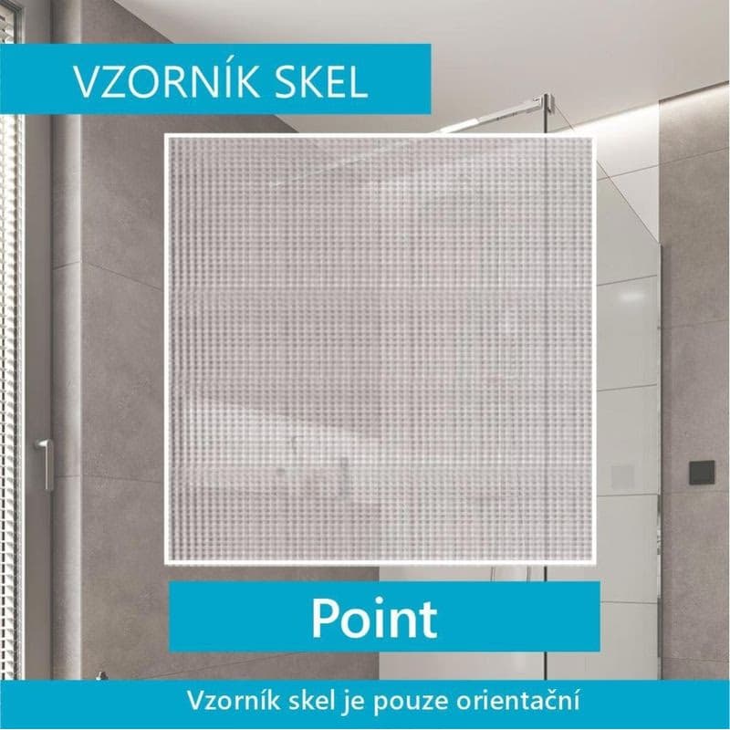 Mereo Sprchovací kút, Lima, štvorec, pivotový, 100x100 cm, chróm ALU, sklo Point CK86932K 6