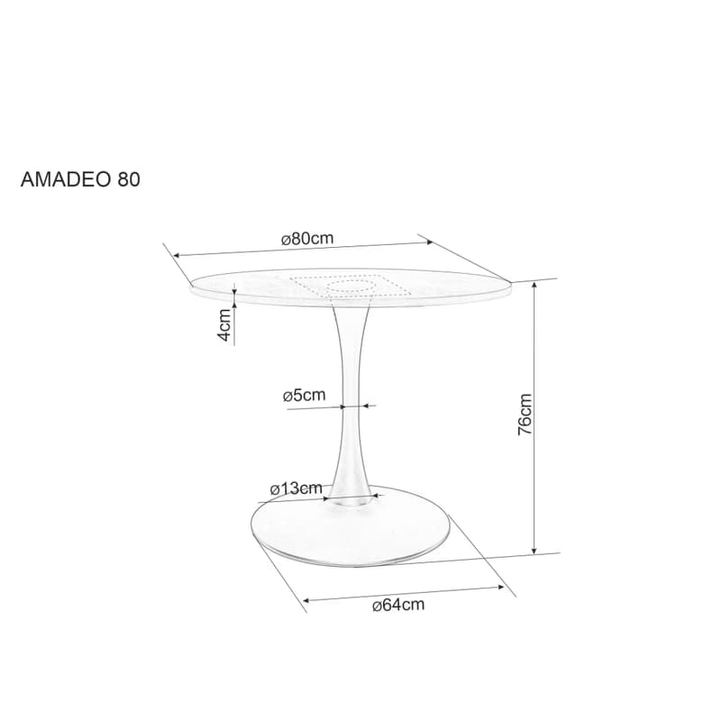 Signal Jedálenský stôl AMADEO | 80 cm 5