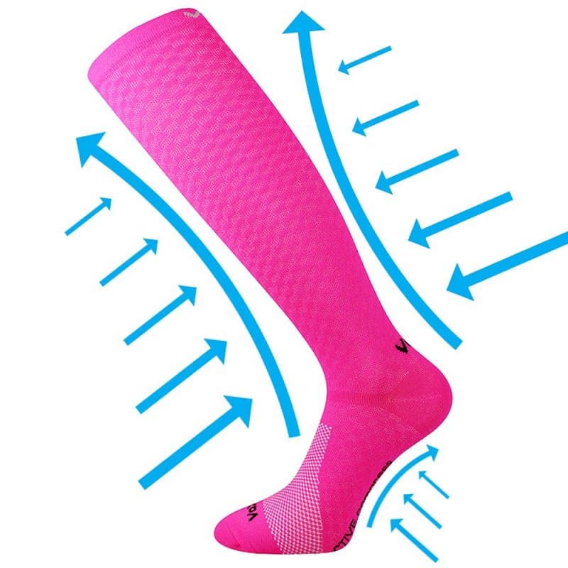Dámske bežecké kompresné podkolienky VOXX Lithe-neon pink 2