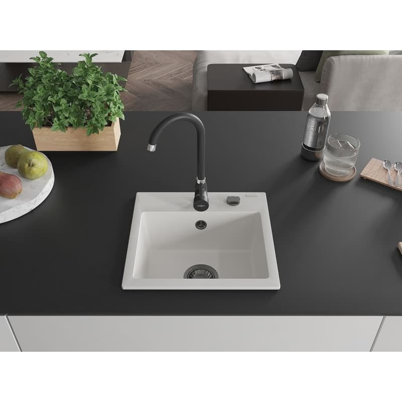 MEXEN/S MEXEN/S - Milo granitový drez 1 435 x 410 mm, biela, + sifón grafit 6505441000-20-B 3