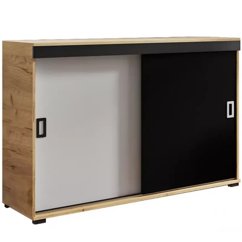 Komoda Retro 120 Craft/Biely/Čierna + Rukoväte Biely I Čierna 1