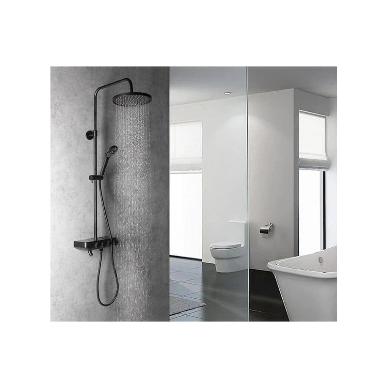 AQUALINE - FARRAO sprchový stĺp s batériou a napúšťaním, čierna mat SL450B 3