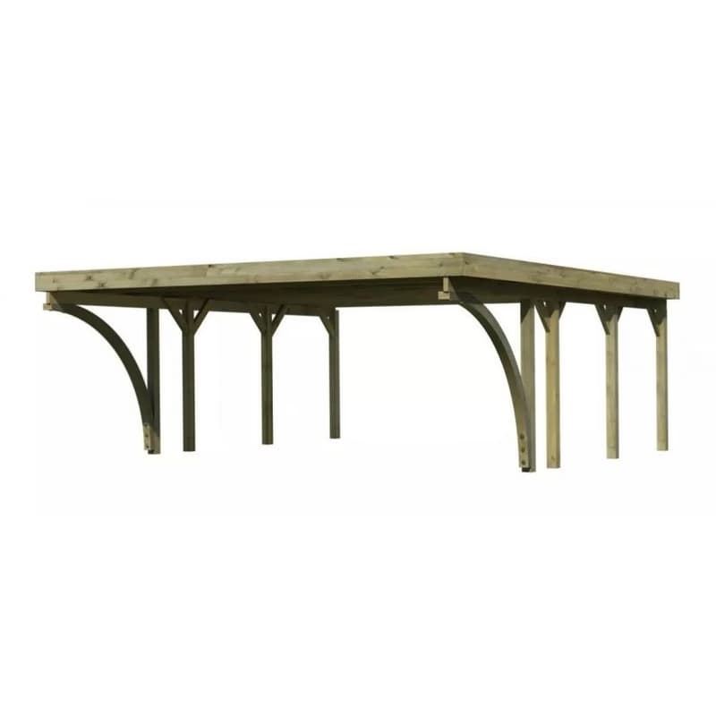 Drevený prístrešok / carport CLASSIC 2C s plechmi Lanitplast 4