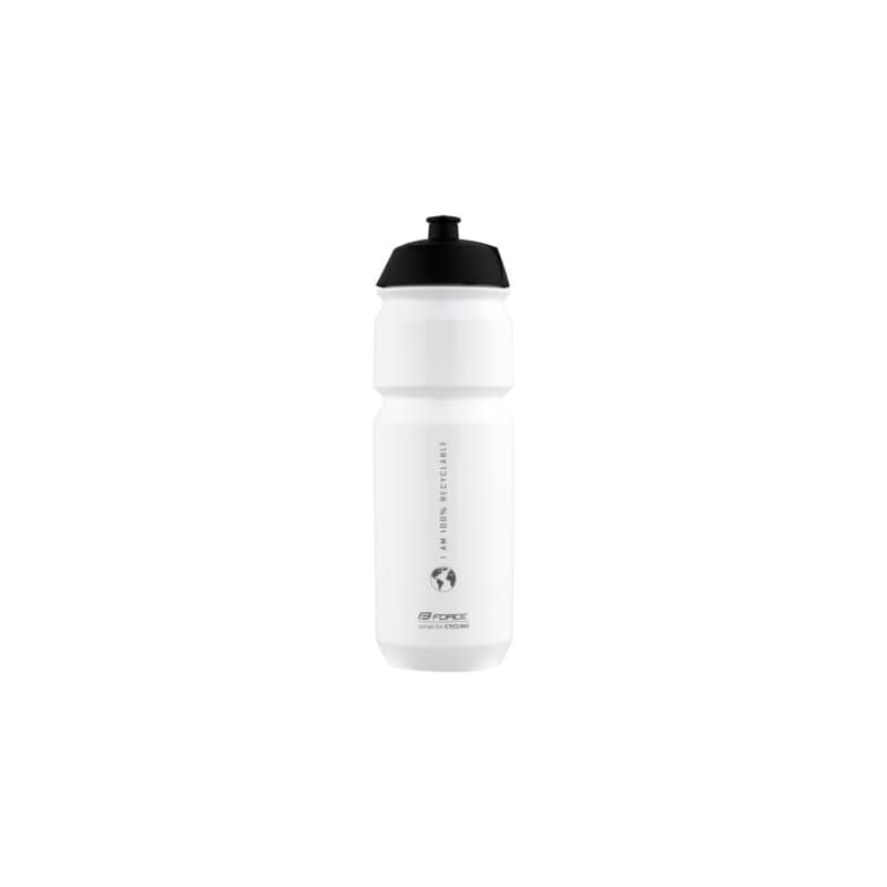 Fľaša na bicykel FORCE BIO EARTH 0,75 l, white-gray