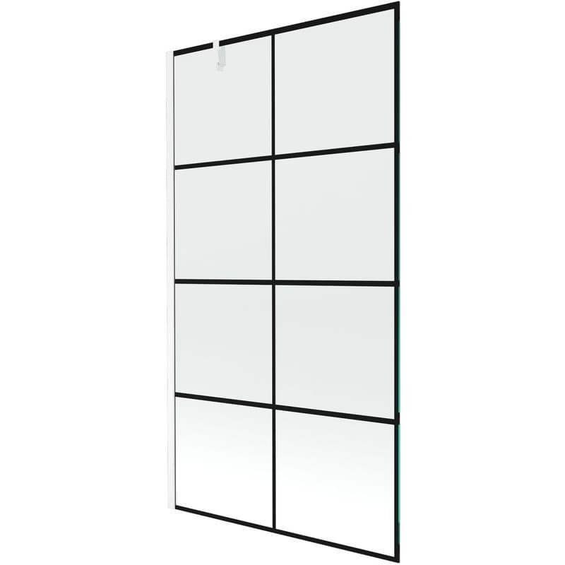 MEXEN/S - Next vaňová zástena FIX 100x150, čierny dekor, biela 895-100-000-00-77-20