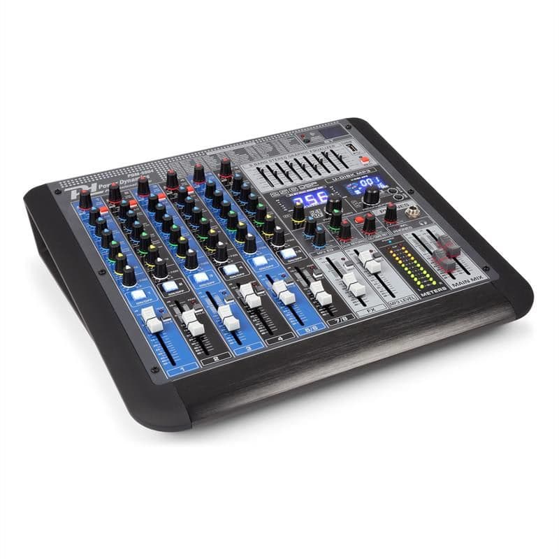 Power Dynamics PDM-S804, mixážny pult, 8-kanálový, DSP/MP3, USB port, bluetooth prijímač 1