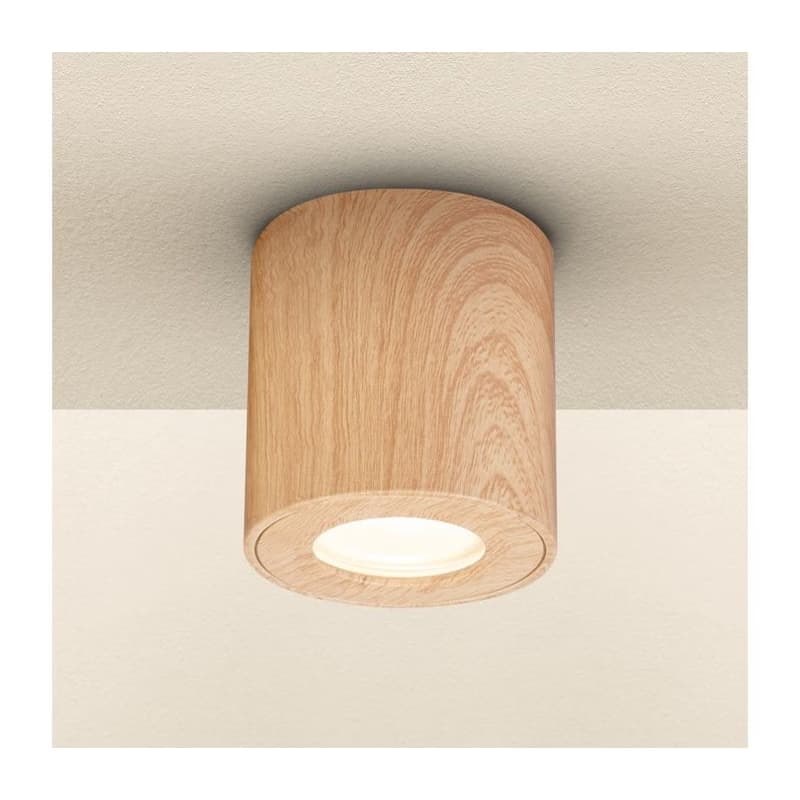 Brilagi -Kúpeľňové bodové svietidlo MIA 1xGU10/30W/230V 84x80 mm dekor duba IP44 WD300-WOOD-IP44-OEM 1
