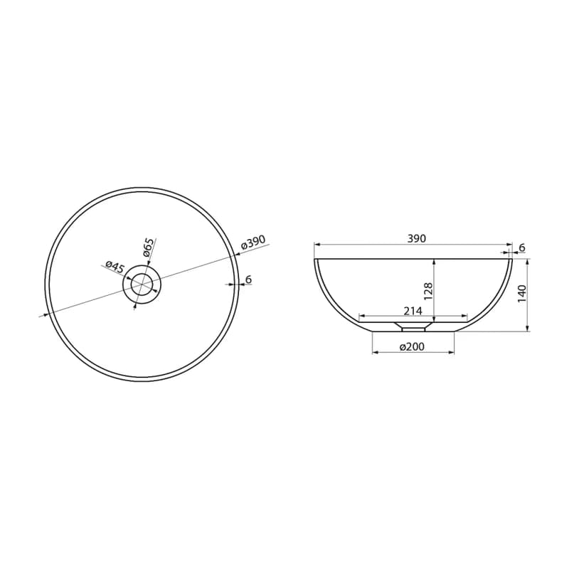 POLYSAN - BANERA ROUND umývadlo na dosku, liaty mramor, priemer 39cm, antracit mat 14337.51 2