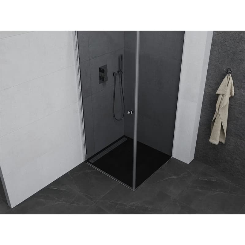 MEXEN/S - PRETORIA sprchovací kút 70x70, grafit, chróm 852-070-070-01-40 4
