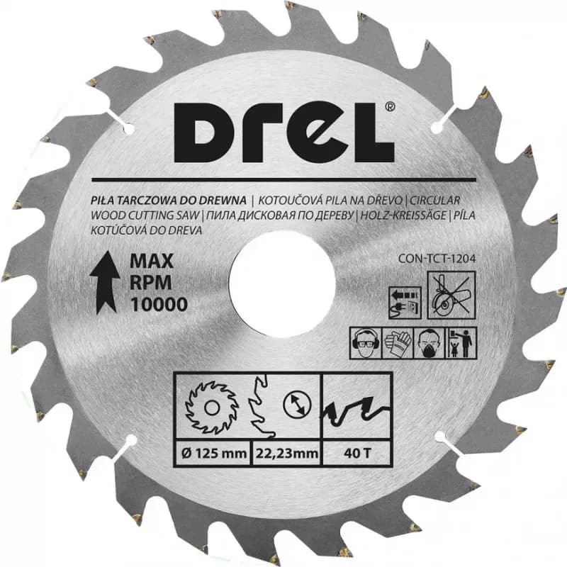 Pílový kotúč do dreva, 125 mm x 40 T, Drel