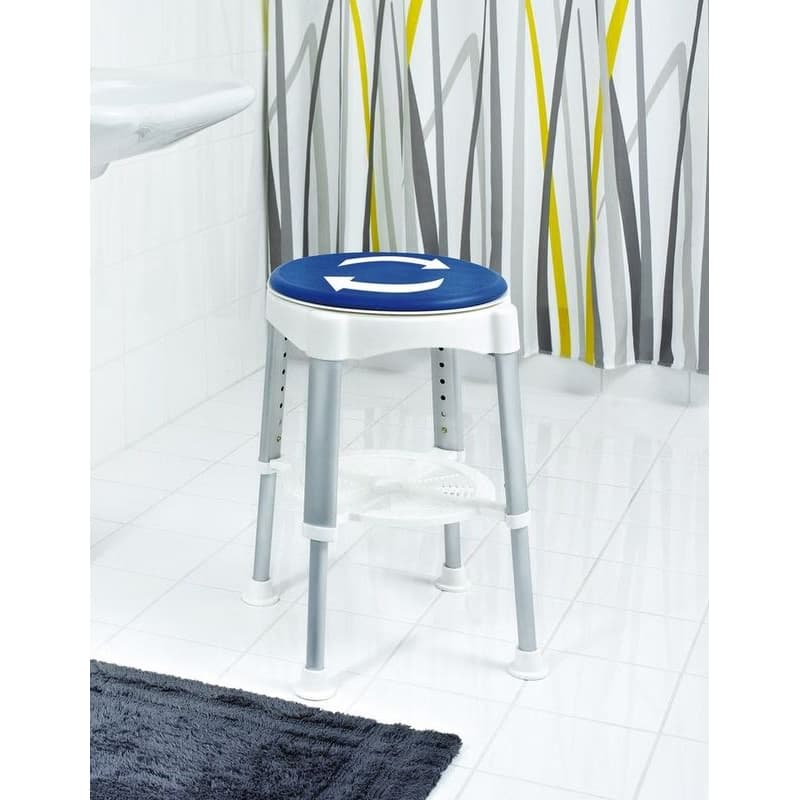 Ridder Stolička otočná, nastavitelná výška, biela/modrá A0050401 5