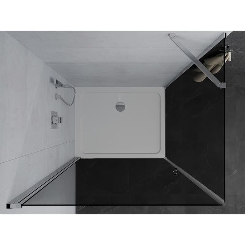 MEXEN/S - Pretória sprchovací kút 100x110, grafit, chróm + sprchová vanička vrátane sifónu 852-100-110-01-40-4010 6