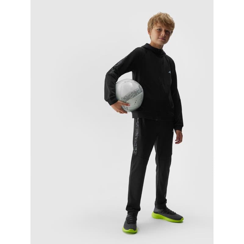 Chlapčenská zateplená tréningová mikina so zipsom 4F JUNIOR SWEATSHIRT FNK-JAW23TFSWM205-20S-DEEP BLACK 4