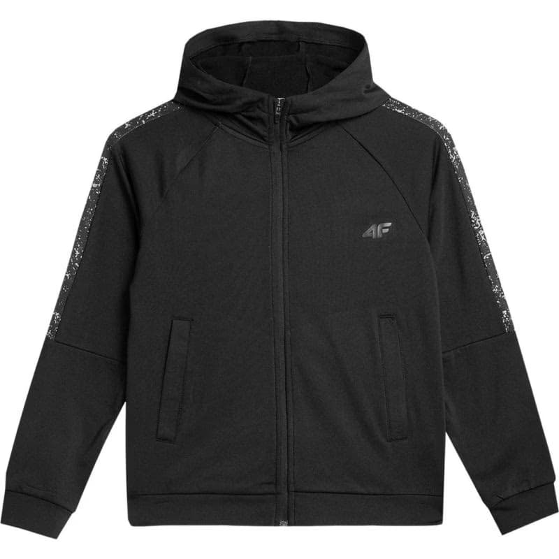 Chlapčenská zateplená tréningová mikina so zipsom 4F JUNIOR SWEATSHIRT FNK-JAW23TFSWM205-20S-DEEP BLACK 6