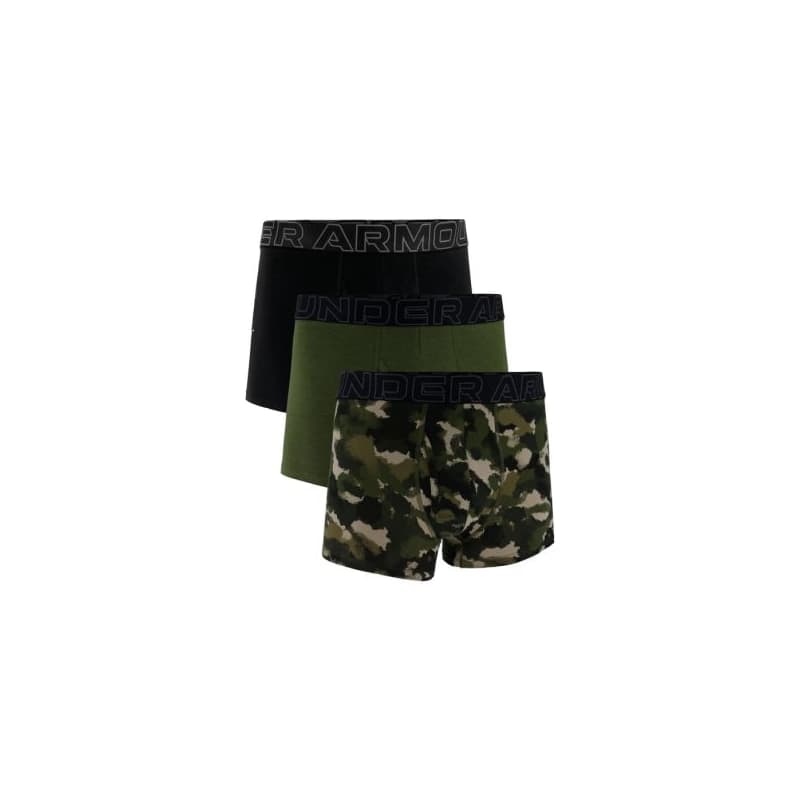 Pánske boxerky UNDER ARMOUR 3 PACK-UA PERFORMANCE COTTON NOVELTY 3in-GRN