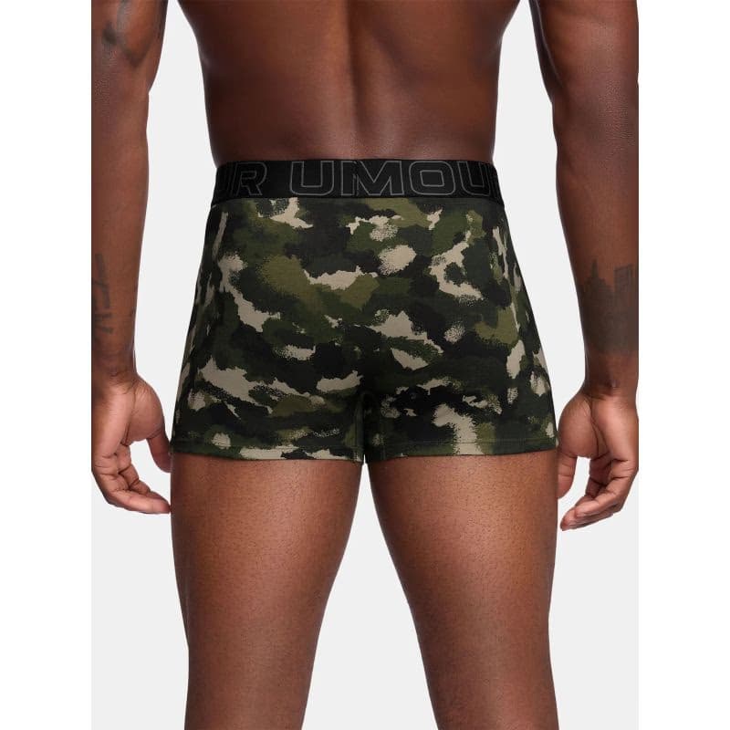 Pánske boxerky UNDER ARMOUR 3 PACK-UA PERFORMANCE COTTON NOVELTY 3in-GRN 3