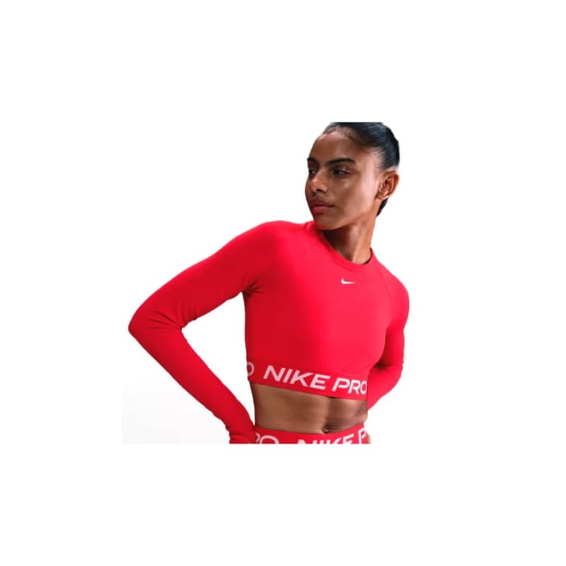 Dámske tréningové tričko s dlhým rukávom NIKE PRO PRO DF 365 CROP LS-657-Red 1