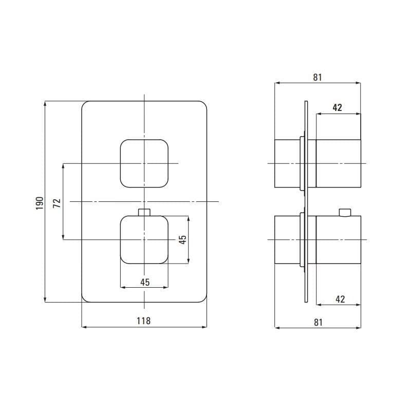 DEANTE - Therm chróm - Vonkajší prvok, pre termostatický BOX BXY_0ECT 2