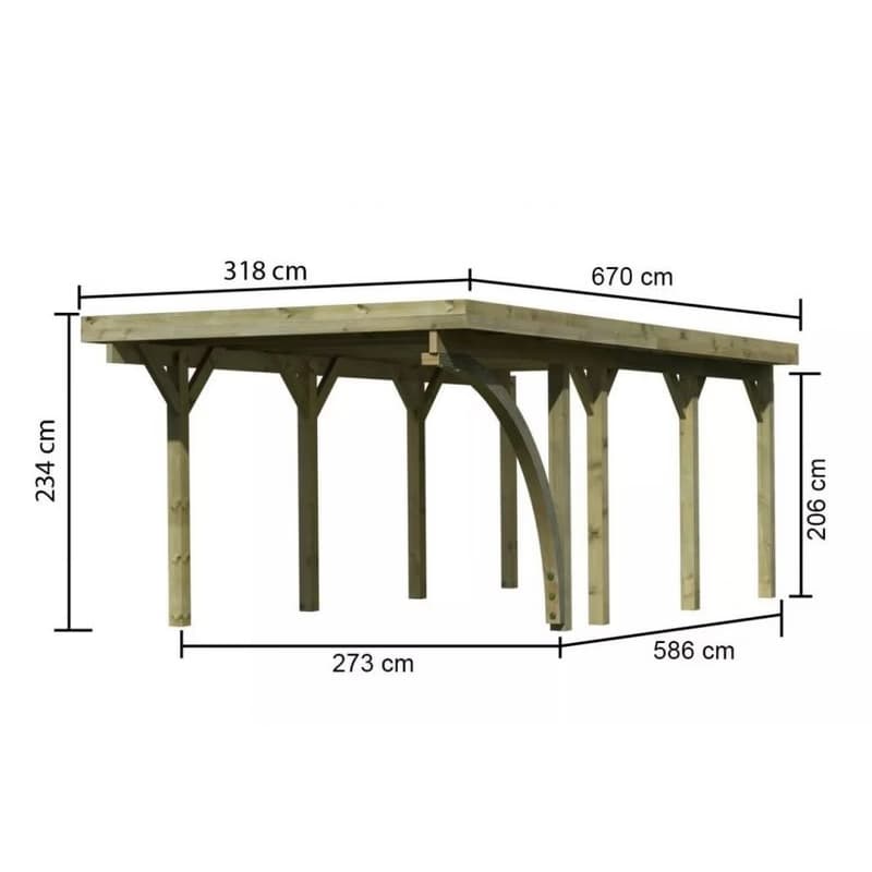 Drevený prístrešok / carport CLASSIC 2B Lanitplast 5