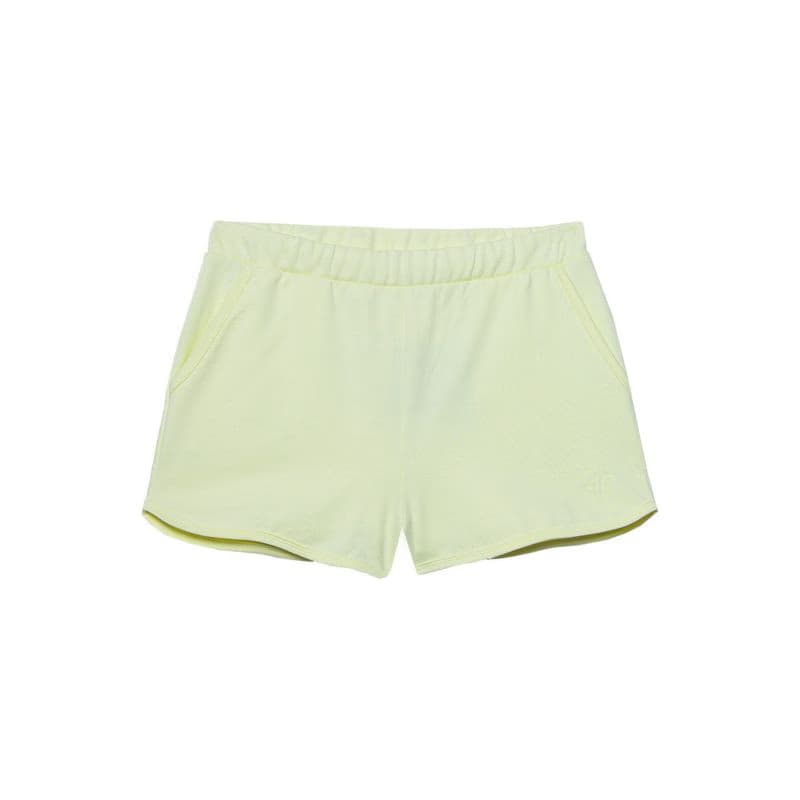 Dievčenské teplákové kraťasy 4F JUNIOR SHORTS CAS-4FJWSS24TSHOF280-72S-LEMON 5