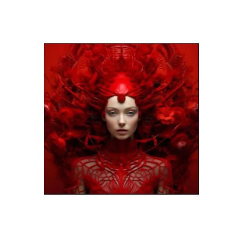 Muse Red sklenený obraz 120x120 cm 1