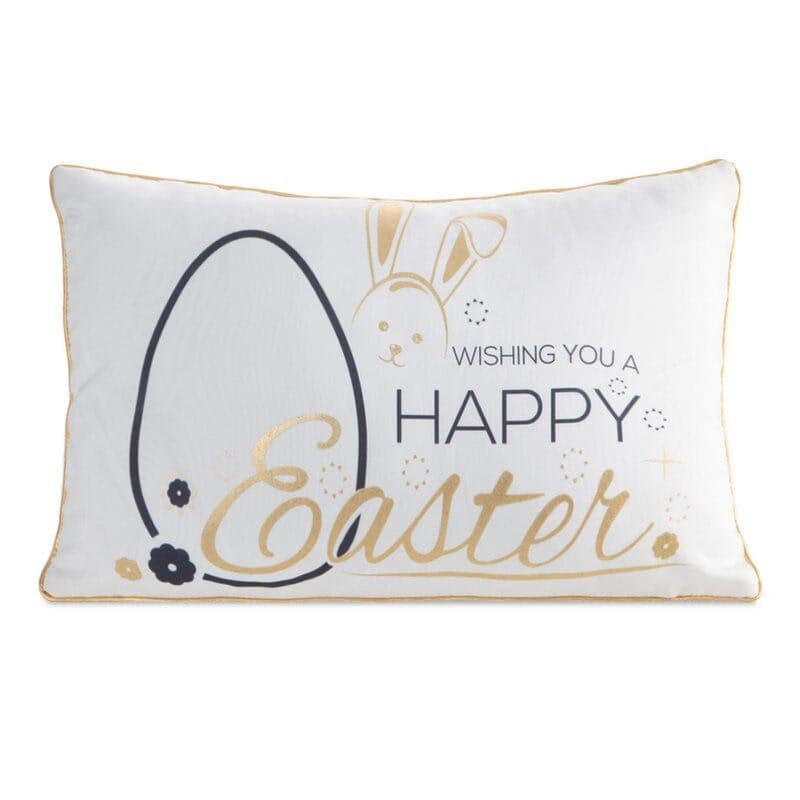 ArtFir Veľkonočná obliečka na vankúš EASTER 48 | biela/zlatá 30 x 50 cm