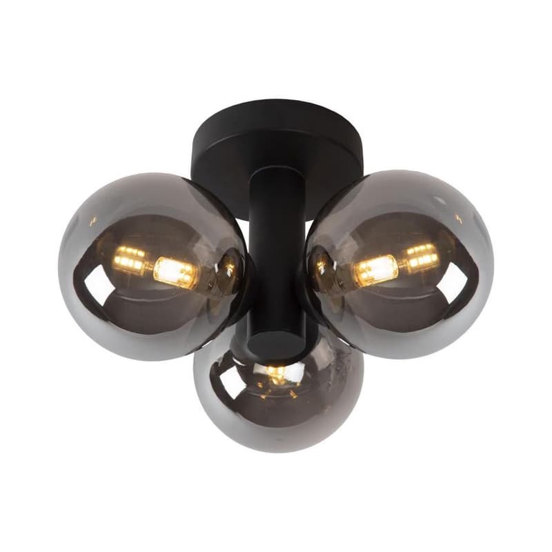 Lucide 74116/03/30 - Kúpeľňové stropné svietidlo TRUDY 3xG9/40W/230V IP44 čierna 74116/03/30