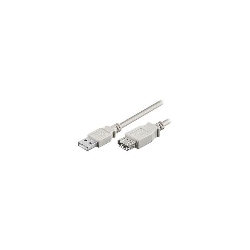 USB predlžovací kábel (2.0), USB A samec - USB A samica, 5m, sivý 1