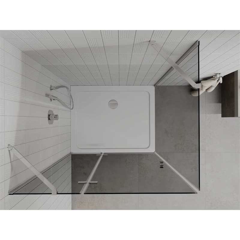 MEXEN/S - Roma sprchovací kút 80x70, grafit, chróm + biela vanička so sifónom 854-080-070-01-40-4010 6