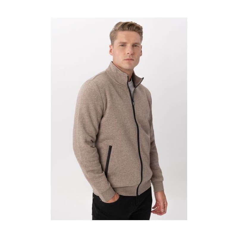 Pánska mikina so zipsom VOLCANO B-LIPSO-102M-BEIGE MEL 3