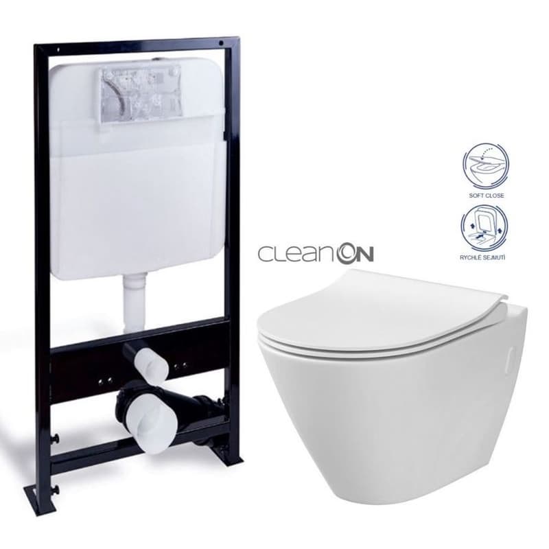 PRIM predstenový inštalačný systém bez tlačidla + WC CERSANIT CLEANON CITY PRIM_20/0026 X CI1