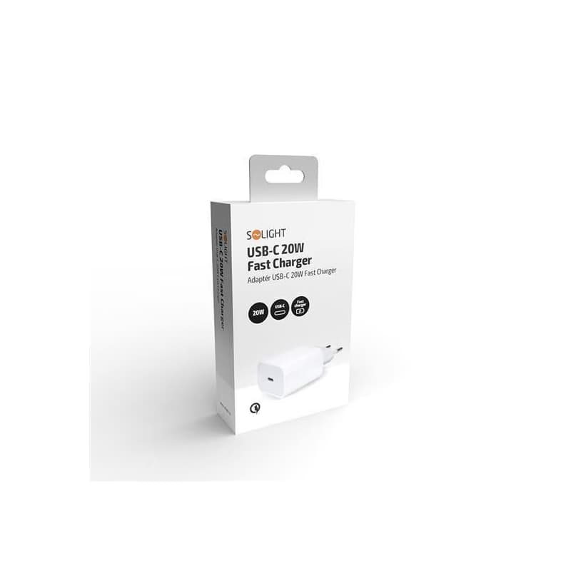 Solight univerzálny napájací adaptér USB-C 20W, biela 6