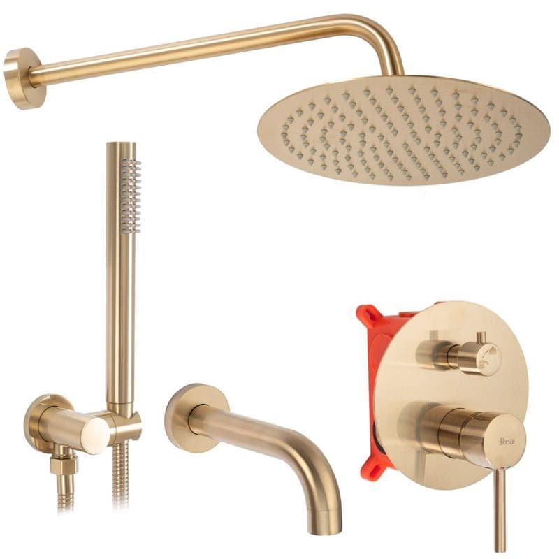 REA REA - Sprchový set s batériou 150mm Lungo kartáčované zlato + BOX REA-P6609 1