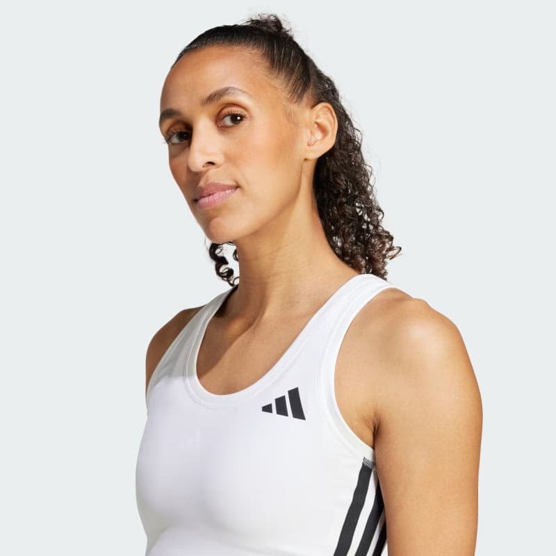 Dámske tréningové tielko ADIDAS WE 3S CROP TANK WHITE BLACK 5