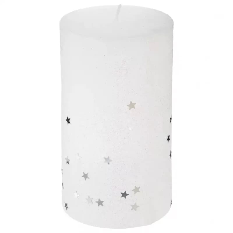 Svieca trblietky biela L12x7cm 129848bl 1